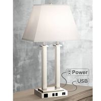 Possini Euro Amity Desk Lamp with USB Port and Outlet