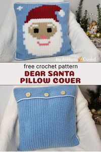 Crochet an adorable Santa pillow cover that will be cherished for years to come!