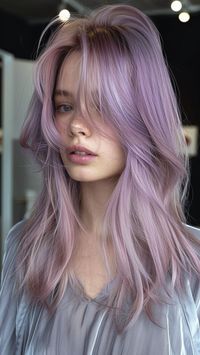 Embark on a journey of whimsy and charm with Dusty Lilac, a dreamy hair color trend that infuses soft lavender tones with a hint of muted gray for a truly enchanting look. Whether you opt for a full head of dusty lilac or subtle pastel highlights, this trending hair color idea promises to add a touch of ethereal beauty to your locks. Click the pin to explore more magical hair color inspiration and follow us for daily beauty updates. #DustyLilac #HairColorIdeas #TrendingHair #PastelHair