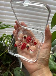 Strawberry Shortcake Set High Quality Nails Press on Nails Red Nails Aesthetic Nails Viral Nails - Etsy