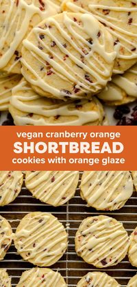 These slice-and-bake Orange Cranberry Shortbread Cookies are perfect for the holidays! They’re soft and buttery, filled with dried cranberries and fresh citrus zest, and decorated with a sweet orange glaze.