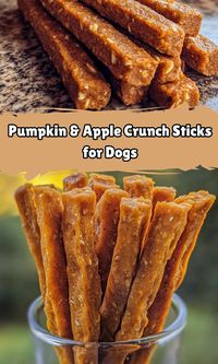 Pumpkin & Apple Crunch Sticks for Dogs are the ultimate crunchy snack your pup will adore! Packed with wholesome ingredients like pumpkin, applesauce, and oats, these treats are healthy and easy to bake. Perfect for rewarding your dog or just showing extra love. Save this recipe and make it today for a happy, tail-wagging pup! 🐾