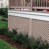 Deckorators saddle brown plastic privacy lattice is versatile and easy to install. Use it both inside and outside of your home for various projects such as pergolas, privacy garden fencing, lattice backed display shelves and more. Since it is UV stabilized and fade-resistant, you can safely use it outside in any weather. Deckorators 1/8-in x 48-in x 8-ft Saddle Plastic Privacy Lattice in Brown | 359494