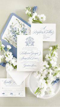 Give a sense of timeless sophistication to your wedding paper with our Charlotte Suite. Pairing classic, formal script letter styling with a traditional serif for fine details, this suite exudes tasteful luxury. With optional floral crests, wreaths, and monogram styles, Charlotte is perfect for any wedding aesthetic, from afternoon to black-tie.