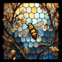 Bee Stain Glass Window design for tumbler sublimation t-shirt - Etsy Canadá