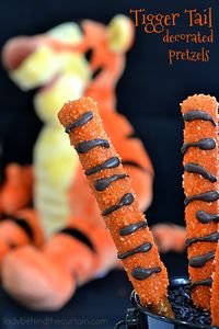 Tigger Tail Decorated Pretzels | If you've ever been to Disneyland and visited Pooh Corner in Critter Country, then you most likely have had their Tigger T