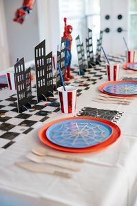 Spidey-sensational vibes at my son's birthday bash! 🎉 These DIY Spiderman party centerpieces stole the show and had every little superhero in awe! 💥