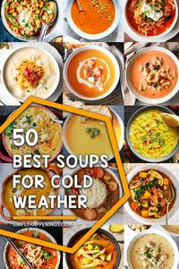 50 best soups for cold weather features hot soups, stews, chowders, and bisques for chilly days during the fall and winter months. They'll warm you up with their delicious taste!