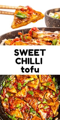 Tasty fried tofu in a sweet and spicy, sticky chilli sauce. Simple and quick, but so delicious!