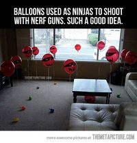 Balloon targets for nerf guns.....we so have to do this when i get home!!! by littlemisstexas