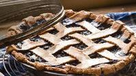 A lattice top makes for a beautiful presentation for any double crust pie. In thi