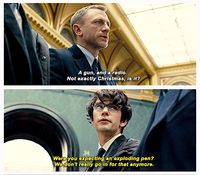 Daniel Craig and Ben Whishaw in Skyfall