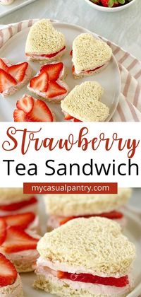 Three-ingredient strawberry cream cheese tea sandwiches are perfect for spring holidays and brunches. Cute and dainty, these petite bites are as fun to eat as they are to assemble.