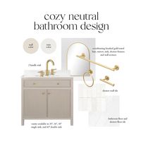 Cozy Neutral Bathroom Design Board : Interior Design Home Renovation Bathroom Design Flooring Hardware Paint Color - Etsy