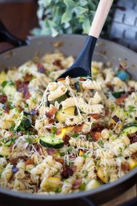 Zucchini Bacon Parmesan Pasta