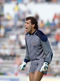 Peter Shilton in action for England during the FIFA World Cup match between England and Morocco at the Estadio Tecnologico in Monterrey, 6th June 1986. The match ended in a 0-0 draw. Get premium, high resolution news photos at Getty Images