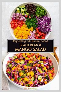 Indulge in a burst of vibrant flavors with this Tropical Mango and Black Bean Delight Salad. Perfect for a refreshing summer meal or a colorful side dish, this salad combines juicy mangoes, hearty black beans, and a medley of fresh ingredients to create a taste sensation. Easy to prepare and packed with nutrients, it's a delightful way to enjoy a healthy and satisfying dish that will transport your taste buds to a tropical paradise.