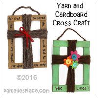 Yarn and Cardboard Cross Craft for Children's Ministry from www.daniellesplace.com