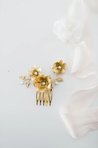 Wild Rose Mini Comb | Gold | By Anna Marguerite