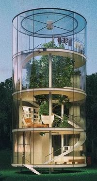 An eye-catching design but perhaps a fir tree isn't the best species to encase in a glass tube? Also, where's the fire pole?