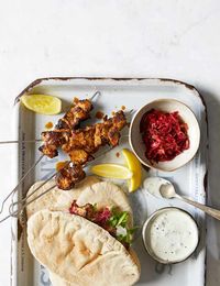 Lamb Shish Kebab With Saffron And Caramelised Red Onion