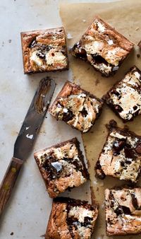 Malted S'mores Blondies - Honeyed Sundays