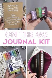 Create your own DIY Travelers Journal Kit with these essentials! You'll have the best journal supplies and be prepared for when creativity strikes where ever you are! #TravelersJournal #journalkit #journalessentials #onthegojournaling