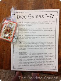 This printable + a package of dice from Dollar Tree = stocking stuffer for 8 year old son