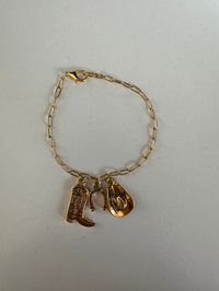 Cowgirl Western Gold Charm Bracelet