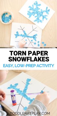 Torn Paper Snowflake Craft - Toddler at Play