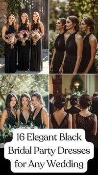 Discover elegant black bridal party dresses perfect for any wedding style. Whether you're aiming for a chic or spooky vibe, these dresses will make your bridesmaids stand out. Get inspired by timeless designs that complement every season and wedding theme. Explore our guide to help you create the perfect look for your special day.