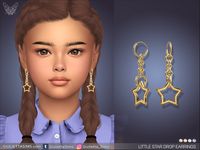 The Sims Resource - Little Star Drop Earrings For Kids