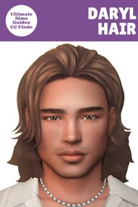 The Daryl hair is a very gorgeous, surfer style male cc hair that looks really pretty in game #TheSims4