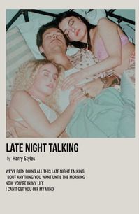 minimal polaroid song poster for late night talking by harry styles