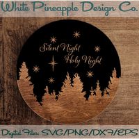 Christmas Scene SVG Silent Night SVG Winter SVG Christmas Svg Christmas Stencil Round Wood Sign Wood Round Svg Christmas Round - Etsy