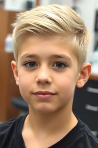 20. The Classic Side Sweep This boy short hairstyle is a perfect blend of timeless style and modern flair. The side-swept top is sleek and polished, giving it a refined appearance that’s great for any occasion.