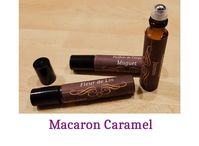 Parfum de Corps Macaron Caramel Gourmand Homme Femme Flacon à bille Roller 10 Ml eau de Toilette Senteur Naturelle Diffuseur Format Poche Sac à main Parfum Cou Poignets Cadeau Noël Mariage anniversaire fête des mères