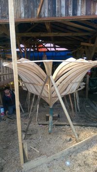 Wooden fishing boat construction