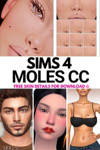 Fill up your mods folder with all the sims 4 moles skin details you need to add a unique touch to your sim's final look. You can choose from maxis match moles for your sims face, or sims 4 body moles to add some birthmarks throughout your sim's body.