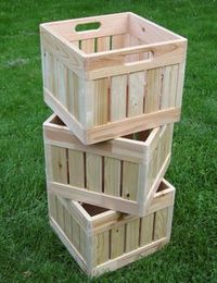 Milk crate inspired wooden boxes