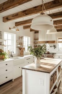 Timeless Elegance: Farmhouse Kitchen With White Cabinets - Quiet Minimal