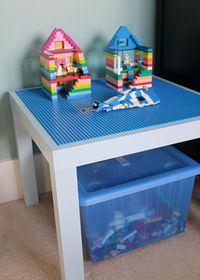 lego table out of ikea lack table with 4 base plates glued to the top