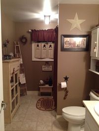 primitive decor | Primitive bathroom - I wish I had windows in my bathrooms to have ...