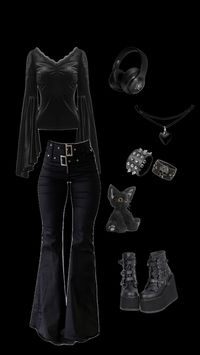 aesthetic goth winter outfit black outfit inspo