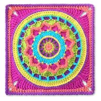 Dream Circle 12" Crochet Square and Mandala - Pink Mambo