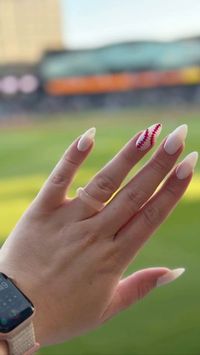 Gabby on Instagram: "Baseball Nails ⚾️🏟️ @dream.nails.by.gabby #stilettonails #nails #coffinnails #nailsofinstagram #nailart #acrylicnails #longnails #glitternails #ombrenails #nailsonfleek #gelnails #blingnails #nailporn #nailsoftheday #naildesigns #nailtech #nailswag #squarenails #explorepage #almondnails #blacknailtech #baseballnails #instanails #nailpro #lasvegas #inspire #nailaddict #nailartist #naildesign #nailinspo"