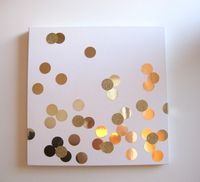 gold sticker spots on white paper...pretty and whimsical- do this with wrapping paper!