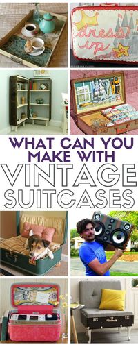 Upcycle that old vintage suitcase into a table, shelves or a dresser. There are so many home decor ideas you can craft and makeover those old suitcases. DIY