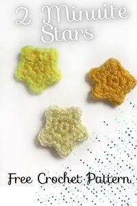 Fast and free crochet pattern for little star appliques. The motifs work up in minutes and are a great way to decorate your craft projects.