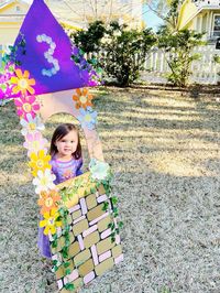 Rapunzel Theme Photo Booth Prop Tower Handmade DIY Third Birthday Disney Princess